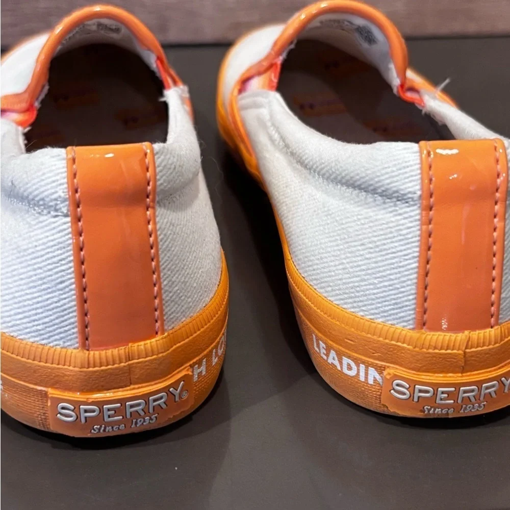 Sperry Cream and Orange Collaboration Sneakers